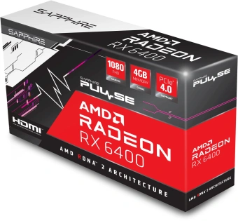 Видеокарта Sapphire PCI-E 4.0 11315-01-20G RX 6400 GAMING AMD Radeon RX 6400 4Gb 64bit GDDR6 2039/16000 HDMIx1 DPx1 HDCP Ret - купить недорого с доставкой в интернет-магазине