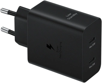 Сетевое зар./устр. Samsung EP-T5020 50W 3A (PD) 2xUSB type-C для Samsung черный (EP-T5020XBEGEU) - купить недорого с доставкой в интернет-магазине