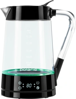 Чайник электрический Polaris PWK 1715CGLD 1.7л. 2200Вт черный корпус: стекло/пластик - купить недорого с доставкой в интернет-магазине