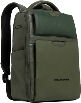 Рюкзак мужской Piquadro Ael CA6923S142/VE зеленый тимьяновый кожа - купить недорого с доставкой в интернет-магазине