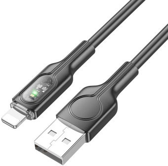 Кабель Hoco U120 iP USB (m)-Lightning (m) 1.2м черный коробка - купить недорого с доставкой в интернет-магазине