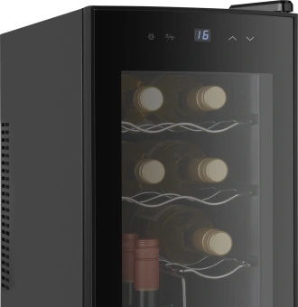 Винный шкаф Weissgauff WWC-12 Bottle 1-нокамерн. черный - купить недорого с доставкой в интернет-магазине
