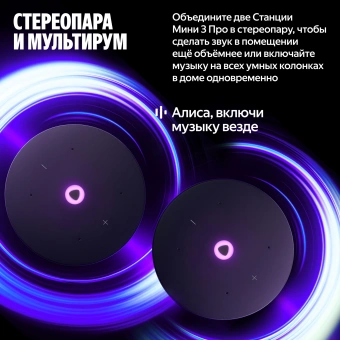 Умная колонка Yandex Станция Мини 3 Про Алиса серый 18W 2.0 BT/Wi-Fi (YNDX-00059GRY) - купить недорого с доставкой в интернет-магазине
