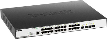 Коммутатор D-Link DGS-3000-28XMP/B1A (L2) 24x1Гбит/с 4SFP+ 24PoE+ 370W управляемый - купить недорого с доставкой в интернет-магазине