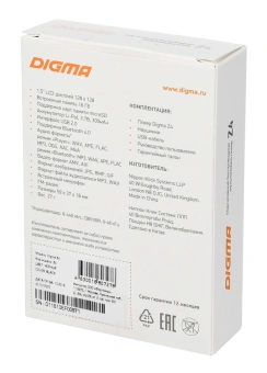 Плеер Hi-Fi Flash Digma Z4 BT 16Gb черный/1.5"/FM/microSDHC/clip - купить недорого с доставкой в интернет-магазине