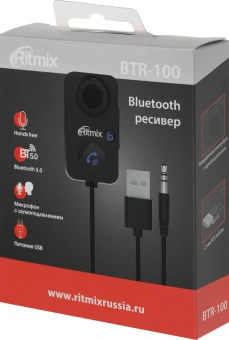 Автомобильный FM-модулятор Ritmix BTR-100 черный BT (80001126) - купить недорого с доставкой в интернет-магазине