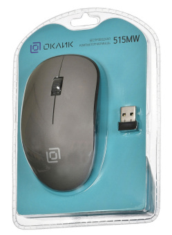 Мышь Оклик 515MW черный/серый оптическая 1200dpi беспров. USB для ноутбука 3but (1018267) - купить недорого с доставкой в интернет-магазине