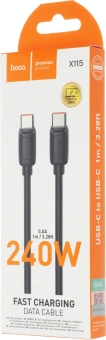 Кабель Hoco X115 52018 USB Type-C (m)-USB Type-C (m) 1м черный - купить недорого с доставкой в интернет-магазине