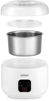 Йогуртница Kitfort КТ-6082 15Вт 1б. 1000мл упр.:электрон. белый - купить недорого с доставкой в интернет-магазине