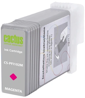 Картридж струйный Cactus CS-PFI102M PFI-102 M пурпурный (130мл) для Canon IP iPF500/iPF600/iPF700/MFP M40/iPF765/LP17/LP24 с чипом - купить недорого с доставкой в интернет-магазине