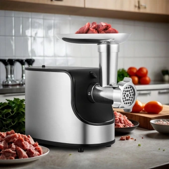 Мясорубка Kitfort КТ-2133 1360Вт нержавеющая сталь/черный - купить недорого с доставкой в интернет-магазине