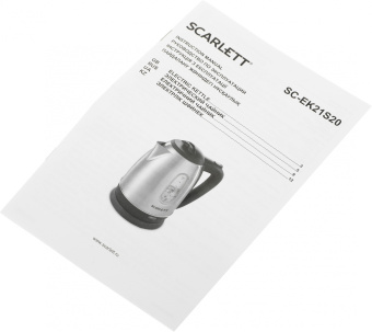 Чайник электрический Scarlett SC-EK21S20 1.8л. 1600Вт черный/серебристый корпус: металл/пластик (EK21S20) - цена, купить или заказать с доставкой в интернет-магазине Чайник электрический Scarlett SC-EK21S20 1.8л. 1600Вт черный/серебристый корпус: металл/пластик (EK21S20) - купить недорого с доставкой в интернет-магазине