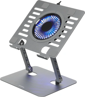Подставка для ноутбука Digma D-NCP170-1xRGB110 17" 240x230x50мм 28дБ 2xUSB 1x 110ммFAN 790г Fan-control алюминий серый - купить недорого с доставкой в интернет-магазине