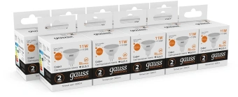 Лампа светодиодная Gauss Elementary 13511 11Вт цок.:GU5.3 софит 180B св.свеч.бел.теп. MR16 (упак.:1шт) - купить недорого с доставкой в интернет-магазине