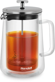 Френч-пресс Rondell Eletto RDS-1824 1л прозрачный - купить недорого с доставкой в интернет-магазине