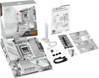 Материнская плата Asus ROG STRIX B850-G GAMING WIFI SocketAM5 AMD B850 4xDDR5 mATX AC`97 8ch(7.1) 2.5Gg RAID+HDMI+DP - купить недорого с доставкой в интернет-магазине