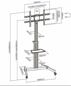 Подставка для телевизора Ultramounts UM307W белый 37"-86" макс.50кг напольный мобильный - купить недорого с доставкой в интернет-магазине