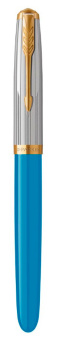 Ручка перьев. Parker 51 Premium (CW2169078) Turquoise GT F сталь нержавеющая подар.кор. - купить недорого с доставкой в интернет-магазине