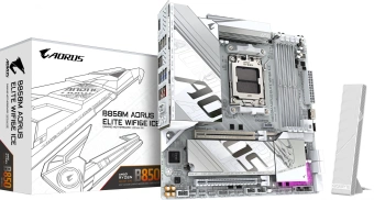 Материнская плата Gigabyte B850M AORUS ELITE WIFI6E ICE Socket AM5 AMD B850 4xDDR5 mATX AC`97 8ch(7.1) 2.5Gg RAID+DP - купить недорого с доставкой в интернет-магазине