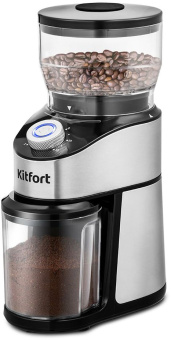 Кофемолка Kitfort КТ-744 сист.помол.:жернова вместим.:160гр черный - купить недорого с доставкой в интернет-магазине