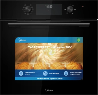 Духовой шкаф Электрический Midea MO69103GB черный - купить недорого с доставкой в интернет-магазине