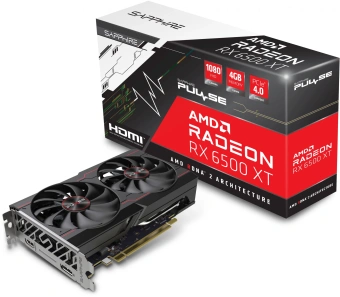 Видеокарта Sapphire PCI-E 4.0 11314-07-20G RX 6500XT Gaming OC Pulse AMD Radeon RX 6500XT 4Gb 64bit GDDR6 2685/18000 HDMIx1 DPx1 HDCP Ret - цена, купить или заказать с доставкой в интернет-магазине Видеокарта Sapphire PCI-E 4.0 11314-07-20G RX 6500XT Gaming OC Pulse AMD Radeon RX 6500XT 4Gb 64bit GDDR6 2685/18000 HDMIx1 DPx1 HDCP Ret - купить недорого с доставкой в интернет-магазине