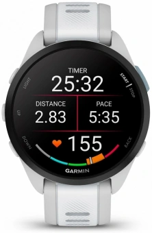 Смарт-часы Garmin Forerunner 165 30.4мм 1.2" AMOLED корп.серый рем.белый разм.брасл.:126-203мм (010-02863-21) - купить недорого с доставкой в интернет-магазине