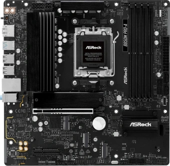Материнская плата Asrock B850M PRO-A Socket AM5 AMD B850 4xDDR5 mATX AC`97 8ch(7.1) 2.5Gg RAID+HDMI+DP - купить недорого с доставкой в интернет-магазине