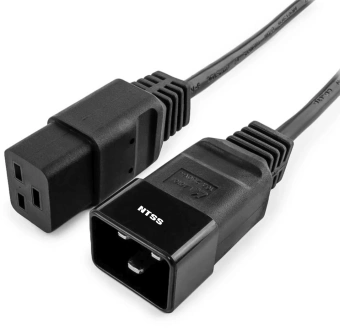 Шнур питания NTSS NTSS-PC19201 C19-C20 проводник.:3x1мм2 1.8м 220/250В 10А черный - купить недорого с доставкой в интернет-магазине