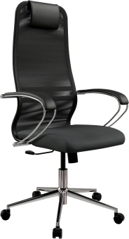 Кресло Метта SU-B-8 черный сиденье черный сетка с подголов. крестов. металл хром - купить недорого с доставкой в интернет-магазине