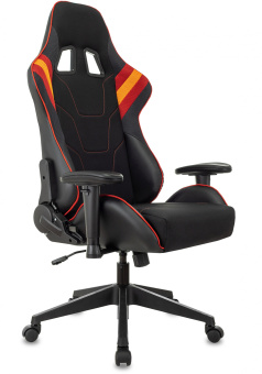Кресло игровое Zombie VIKING 4 AERO черный/красный ткань/эко.кожа с подголов. крестов. пластик - купить недорого с доставкой в интернет-магазине