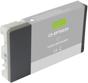 Картридж струйный Cactus CS-EPT6039 T6039 св.сер.пигм. (220мл) для Epson Stylus PRO 7880/9880 с чипом - купить недорого с доставкой в интернет-магазине