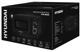 Микроволновая Печь Hyundai HYM-M2008 20л. 700Вт черный - купить недорого с доставкой в интернет-магазине