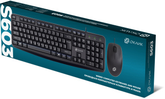 Клавиатура + мышь Оклик S603 клав:черный мышь:черный USB - купить недорого с доставкой в интернет-магазине