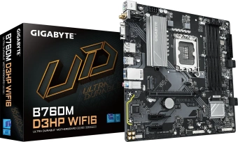 Материнская плата Gigabyte B760M D3HP WIFI6 Soc-1700 Intel B760 4xDDR5 mATX AC`97 8ch(7.1) GbLAN RAID+VGA+HDMI+DP - купить недорого с доставкой в интернет-магазине