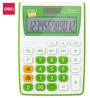 Калькулятор настольный Deli E1122/GRN зеленый 12-разр. - купить недорого с доставкой в интернет-магазине