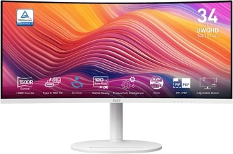 Монитор MSI 34" Modern MD342CQPW белый VA LED 21:9 HDMI M/M матовая HAS Piv 3500:1 300cd 178гр/178гр 3440x1440 120Hz DP UW USB 8.05кг - купить недорого с доставкой в интернет-магазине