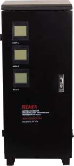 Стабилизатор напряжения Ресанта АСН-15000/3-ЭМ трехфазный черный (63/4/5) - купить недорого с доставкой в интернет-магазине