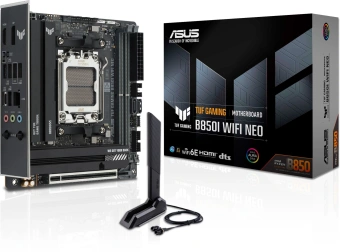 Материнская плата Asus TUF GAMING B850I WIFI NEO Socket AM5 AMD B850 2xDDR5 mini-ITX AC`97 8ch(7.1) 2.5Gg RAID+HDMI+DP - купить недорого с доставкой в интернет-магазине