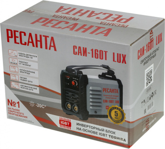 Сварочный аппарат Ресанта САИ-160Т LUX инвертор ММА DC 6.5кВт - купить недорого с доставкой в интернет-магазине