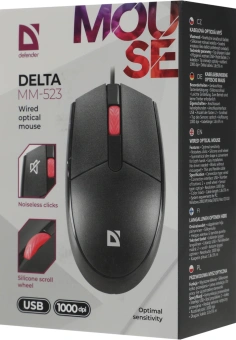 Мышь Defender Delta MM-523 черный оптическая 1000dpi USB для ноутбука 2but (52523) - купить недорого с доставкой в интернет-магазине