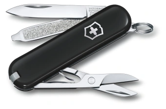 Нож перочинный Victorinox Classic SD Dark Illusion (0.6223.3G) 58мм 7функц. черный подар.коробка - купить недорого с доставкой в интернет-магазине