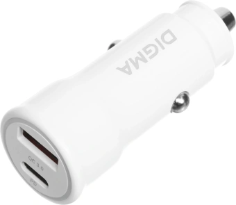 Автомобильное зар./устр. Digma DGC2С 20W 3A (PD+QC) USB-C/USB-A белый (DGC2C0HX12WH) - купить недорого с доставкой в интернет-магазине