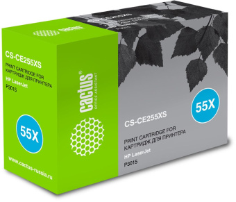 Картридж лазерный Cactus CS-CE255XS CE255X черный (12500стр.) для HP LJ P3015 - купить недорого с доставкой в интернет-магазине