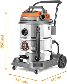 Строительный пылесос Daewoo DAVC 6030S 3200Вт (уборка: сухая/сбор воды/выдув) серебристый - купить недорого с доставкой в интернет-магазине