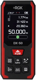 Лазерный дальномер RGK DX-50 2кл.лаз. 670нм цв.луч. красный - купить недорого с доставкой в интернет-магазине