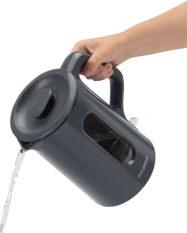 Чайник электрический Hyundai HYK-G4508 1.5л. 1700Вт серый/прозрачный корпус: стекло - купить недорого с доставкой в интернет-магазине