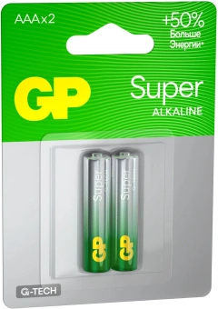 Батарея GP Super Alkaline 24AA21-2CRSBC2 AAA (2шт) - купить недорого с доставкой в интернет-магазине