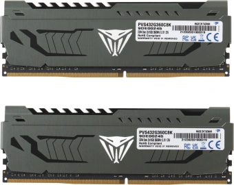 Память DDR4 2x16GB 3600MHz Patriot PVS432G360C8K Viper Steel RTL Gaming PC4-28800 CL18 DIMM 288-pin 1.35В single rank с радиатором Ret - купить недорого с доставкой в интернет-магазине