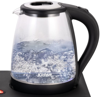 Чайный набор Kitfort КТ-6179 2л. 1500Вт черный (корпус: стекло) - купить недорого с доставкой в интернет-магазине